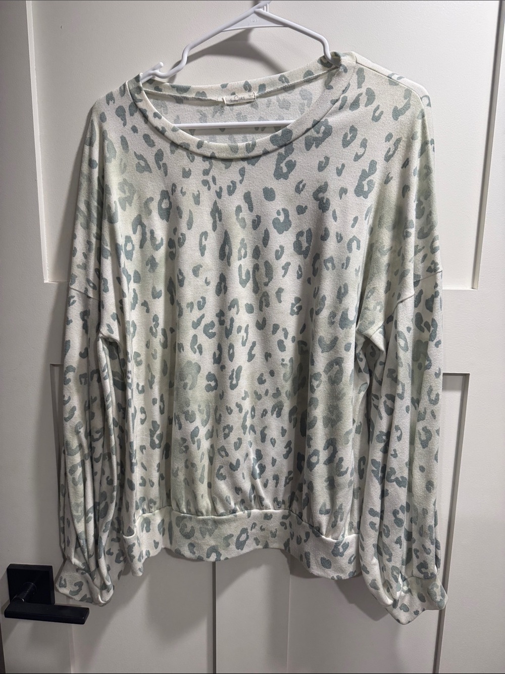 Light Sage Leopard Print Crewneck Sweatshirt
